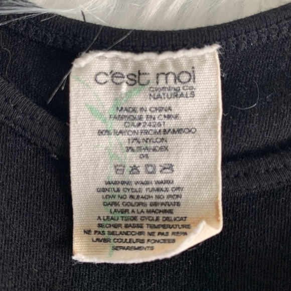 2pc C’est Moi Shell Black/Long sleeve top white SZ:OS - Picture 2 of 6